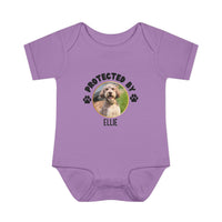 Load image into Gallery viewer, Personalized Baby Protected By Dog Onesie
