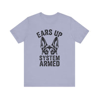 Load image into Gallery viewer, Ears Up System Armed German Shepherd T-Shirt
