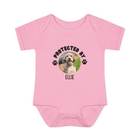 Load image into Gallery viewer, Personalized Baby Protected By Dog Onesie
