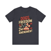 Load image into Gallery viewer, Dogs, Freedom and The 2nd Amendment T-Shirt
