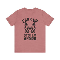 Load image into Gallery viewer, Ears Up System Armed German Shepherd T-Shirt
