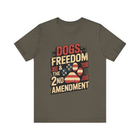 Load image into Gallery viewer, Dogs, Freedom and The 2nd Amendment T-Shirt
