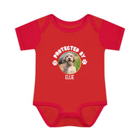 Load image into Gallery viewer, Personalized Baby Protected By Dog Onesie
